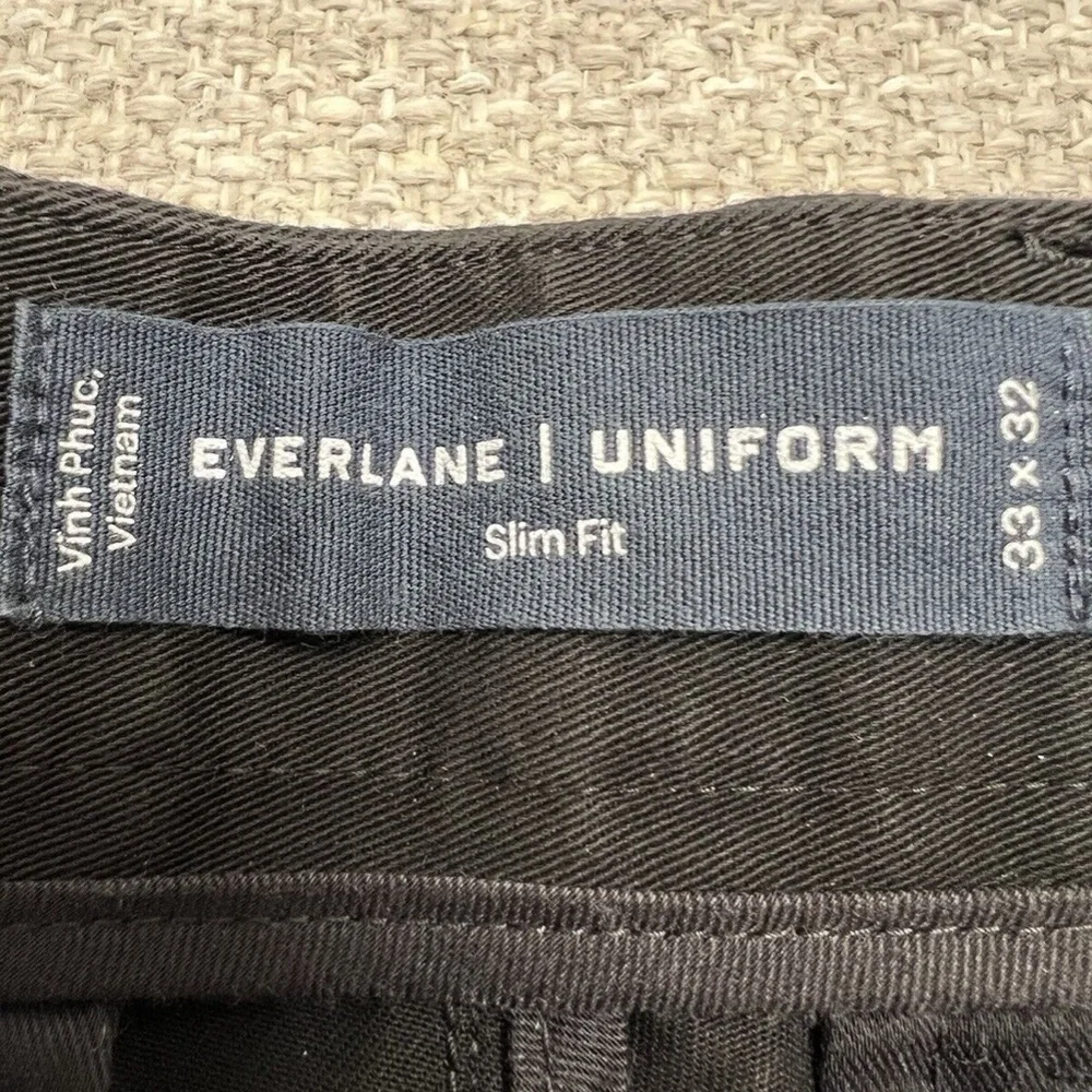 Everlane Uniform Pants The Performance Chino Slim Fit Black‎ Mens 33x32 Career